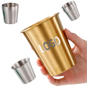 Atlas Stainless Steel Eco-Friendly Modern American Style <b>Beer</b> <b>Mug</b> Silver Gold Single Wall Camping Reusable Water Cup Custom Logo - Product Image 1