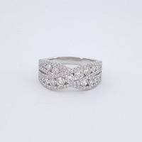 Bague de fiançailles demi-éternité croisée haut de gamme en or blanc 18 carats avec diamants de laboratoire pour femme, bijoux fins, bague en diamant de laboratoire