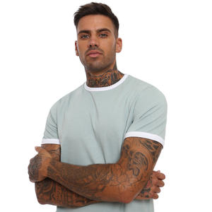 เสื้อยืด RINGER แบบสลิมฟิตแบบสมาร์ทผ้าฝ้ายแบบกําหนดเองทีทุกเพศพร้อมผ้าฝ้าย 100% และการพิมพ์ DTG ระบายอากาศได้ - Product Image 1