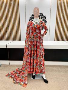 Nouvelle robe pakistanaise Ankali en faux georgette, imprimé numérique, prêt-à-porter, salwar indien, robe de soirée, comprend un bas cousu et un dupatta - Product Image 6