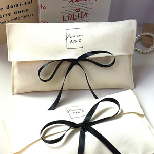 Eco-friendly Durable Custom Logo <b>Printing</b> Cotton Twill Envelope Bag Vivid Makeup Cosmetic Perfume Packaging Cotton Dust Pouch - Product Image 1