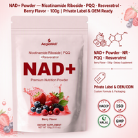 Poudre AegleWell NAD+ avec Nicotinamide Riboside NR, PQQ et Resvératrol, saveur baies mélangées, complément nutritionnel de qualité supérieure