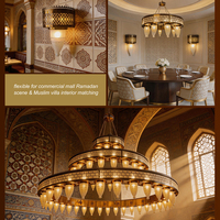 Lustre LED sur mesure de grande taille pour mosquée, complexe hôtelier, salle de prière, hall d'hôtel - Fabrication islamique