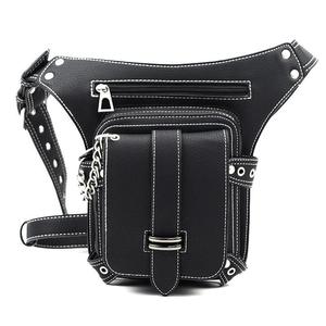 Tas bahu Retro Steampunk, ransel kulit Gotik hitam, tas kaki pinggang aksesori sepeda motor wanita - Product Image 4