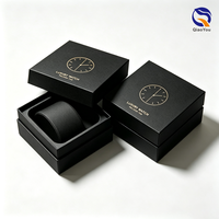 Boîtes d'emballage en carton de luxe avec insert en mousse à finition velours, logo de marque personnalisé, pour montres