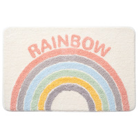 Tapis de sol carré moderne en microfibre absorbante épaisse à séchage rapide avec points antidérapants pour salle de bain et salon
