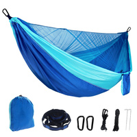 Hamac de camping double avec moustiquaire, hamac portable en nylon parachute pour la randonnée en plein air, les voyages et les loisirs en jardin