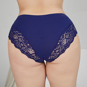 BEIZHI 太った女性用下着 パンツ ハイウエスト プラスサイズ レース セクシー 透明パンティー ピーク コットンブリーフ - Product Image 2