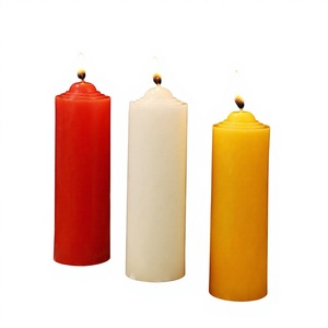 Bougie cylindrique en paraffine grossière sans fumée pour l'éclairage domestique, vente en gros, rouge, blanc, jaune, pour coupures de courant, <span class=keywords><strong>d</strong></span>'<span class=keywords><strong>urgence</strong></span>, romantique - Product Image 1