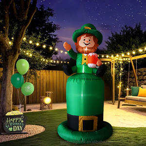 Inflable Impermeable de 6 Pies para el Día de San Patricio, Duende Sentado en un Sombrero con Luces LED, Decoración para Jardín/Césped, Hogar, Fiesta - Product Image 5