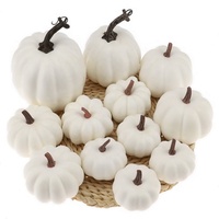 Citrouilles artificielles en velours plastique, assorties, faites à la main, imitation or, pour la récolte d'automne, décoration d'Halloween pour usage intérieur