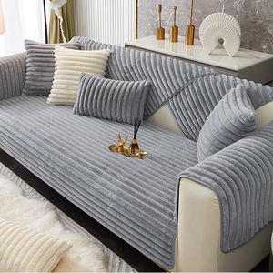 2421 निर्माता फ्फी 100% पॉलिएस्टर स्ट्रिप्ड कॉर्डुरो मखमल खरगोश कृत्रिम नकली फर प्लश सोफे के कपड़े - Product Image 4