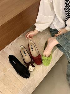 Chaussures plates souples pour femmes, ballerines, mocassins souples à enfiler, chaussures décontractées <span class=keywords><strong>Tabi</strong></span> Ninja, chaussures pour femmes avec nœud papillon - Product Image 3