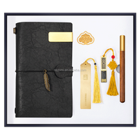 Vintage Geschenkset A6 Notizbuch Metallclip-Anhänger USB-Stick 16G Glücksverheißend Echt Langlebig Wiederverwendbar Täglicher Segen