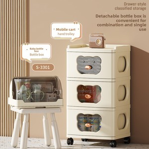 <span class=keywords><strong>Petit</strong></span> chariot de rangement en plastique <span class=keywords><strong>pour</strong></span> la maison, organisateur de collations et de jouets <span class=keywords><strong>pour</strong></span> le salon, armoire mobile multi-niveaux <span class=keywords><strong>pour</strong></span> bébé - Product Image 2