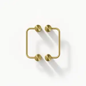 Maxery Luxury Nordic Novelty Solid Brass Bend Furniture Handle with Two Size for Wardrobe Door Handles