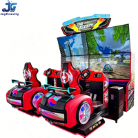 Simulateur de course automobile populaire pour centre d'attractions, deux joueurs, 4 écrans, expérience immersive pour tous les âges