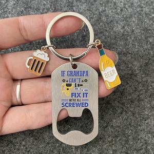 Ouvre-bouteille homme impression UV en acier inoxydable et <span class=keywords><strong>porte</strong></span>-clés de bouteille de bière <span class=keywords><strong>porte</strong></span>-clés de cadeau de fête des pères - Product Image 5