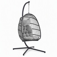 Fauteuil suspendu pliant d'extérieur en forme de cage à oiseaux, hamac balançoire, transfrontalier, portable, en plastique, moderne et minimaliste