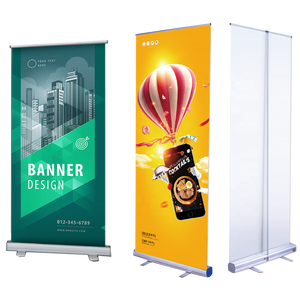 Cuộn lên quảng cáo biểu ngữ đứng rollup Standee nhôm cuộn màn hình đứng có thể thu vào biểu ngữ - Product Image 1
