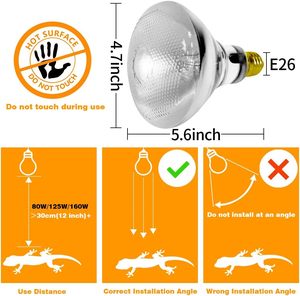 Lámpara UVB de Vidrio de 160W R80 <span class=keywords><strong>Mini</strong></span> para Reptiles, Certificación CE ROHS, Ecológica, Lámpara de Vapor de Mercurio LUCKY HERP - Product Image 3