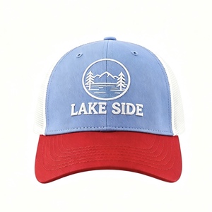 Casquette de baseball trucker en maille bicolore avec logo brodé 3D personnalisé, ajustable, pour sports de plein air, unisexe, usage quotidien - Product Image 1