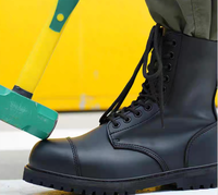 American Tactical Bottes longues respirantes en cuir pour hommes Prix d'usine pour la sécurité personnelle Couleur noire