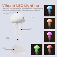 Veilleuse LED Méduse Enceinte Flottante Dansante USB à Changement de Couleur RGB Suspendue, Créative et Moderne, pour Décoration de Chambre et Cadeau d'Ambiance