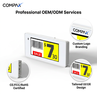 Etiqueta de Precio Digital COMPAX con Logotipo y Software Personalizables OEM ODM de 2.13 Pulgadas ESL de 4 Colores para Venta al por Mayor