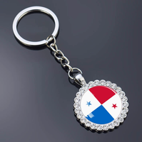 Porte-clés en verre exquis du Niger, orné de strass, avec drapeau du pays, souvenir de voyage, ornement à suspendre au sac