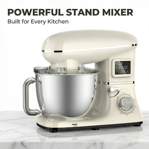 Batteur sur socle Planetary 6L avec bol en acier inoxydable, écran tactile 6 vitesses, 1300W, crochet pétrisseur et fouet métallique pour pain, gâteaux et œufs - Product Image 5