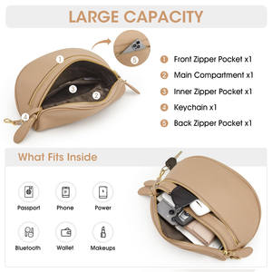 Bolso cruzado impermeable de cuero genuino de primera calidad con bloqueo RFID Bolso bandolera para mujer y correa ajustable desmontable - Product Image 4