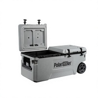 Glacière robuste de 120L sur roues | Coffre à glace massif avec poignée de traction | pour les voyages prolongés, le camping et la vente au détail