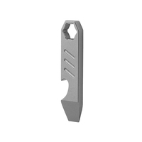 Mini-outil multifonction robuste en titane pour porte-clés - Outil miniature puissant et portable, tournevis, ouvre-bouteille et ouvre-boîte