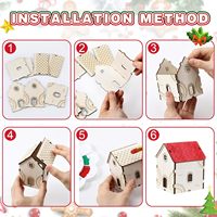 Kit de cabane en bois 3D à peindre soi-même, écologique - Ensemble cadeau de mini-maison personnalisée pour l'artisanat créatif et la décoration intérieure