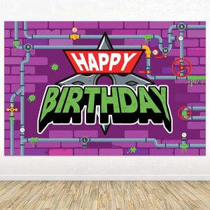 Fondo de fotografí<span class=keywords><strong>a</strong></span> azul y negro con purpurina, decoración elegante con globos y estrellas, pancarta personalizable para feliz cumpleaños - Product Image 5