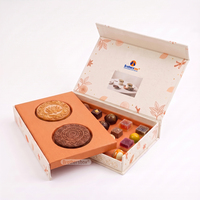 Emballage de dessert de fête écologique de qualité supérieure à double couche, emballage alimentaire personnalisé avec logo, fermeture magnétique, boîte cadeau avec séparateur
