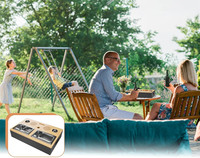 Console de table 2 en 1 Porte-gobelet Buddy Snack Tray Premium Bamboo Couch Bar Snack Box avec couvercle magnétique amovible