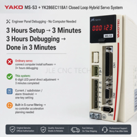 Système de servomoteur hybride en boucle fermée JLE CNC TECH YAKO MS-S3 avec affichage numérique, moteur NEMA-34, encodeur 10m