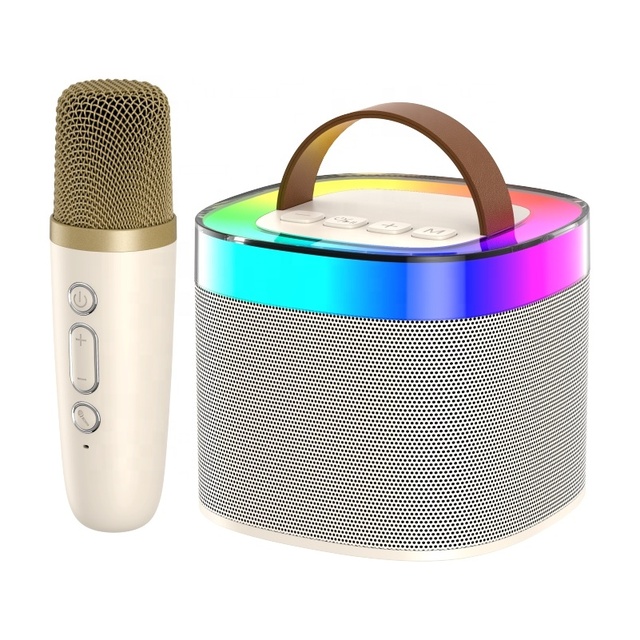 KONFULON 2026 Innovative Mini Wireless Speaker with Microphone and Ambient Light for Outdoor Music Play and Karaoke