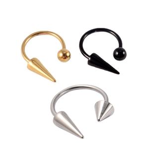 Cool Punk Devil Herradura Piercing para el cuerpo Unisex Acero inoxidable Cono Labio Anillo Hilo externo Acero quirúrgico Único con estilo - Product Image 6