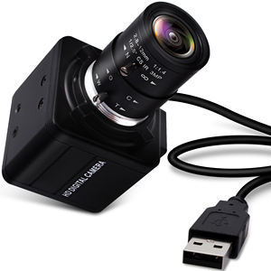 Caméra USB Monochrome ELP HD <span class=keywords><strong>720P</strong></span> Haute Vitesse <span class=keywords><strong>720P</strong></span> <span class=keywords><strong>60fps</strong></span> Obturateur Global <span class=keywords><strong>Webcam</strong></span> USB avec Objectif 2.8-12mm Pilote Gratuit - Product Image 1
