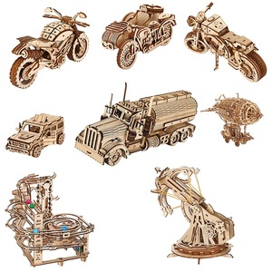 <span class=keywords><strong>Puzzle</strong></span> de construction 3D en bois pour enfants, jouet éducatif créatif, modèle d'architecture fait à la main, décoration de bureau à domicile - Product Image 2
