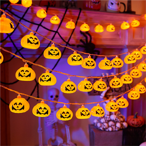 Fantasma blanco Halloween <span class=keywords><strong>calabaza</strong></span> cadena luces otoño hoja <span class=keywords><strong>de</strong></span> arce <span class=keywords><strong>calabaza</strong></span> decoración para fiesta fantasma cadena luces para decoraciones festivas - Product Image 2