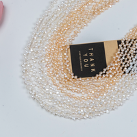 Chaîne de perles d'eau douce baroques percées sur le dessus, perles brillantes double face blanches et orange pour bijoux faits à la main, vente en gros en vrac