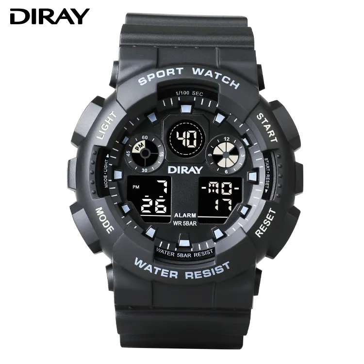 DIRAY smart watch 2023 Sports Digital Watch Hot Sale Dual Time 50m Waterproof Analog Digital Watches Men Sport