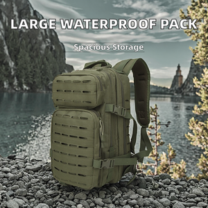 Sac à dos tactique camouflage grande capacité 35L – Tissu Oxford imperméable, système MOLLE, sac à dos de randonnée et de sport en plein air avec Ny - Product Image 2