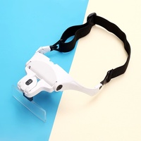 Head-mounted LED Light Reading & False Eyelashes Grafting Magnifier with Repair Function 9892B1