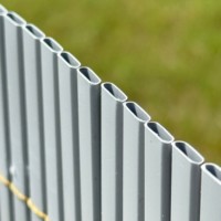 Rouleau de clôture en PVC imitation bambou anti-décoloration, sans entretien, pare-vent et brise-vue pour jardin et terrasse
