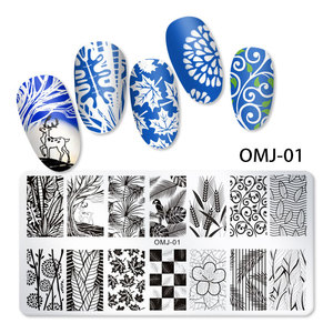 Nouveaux modèles d'impression Nail Art, <span class=keywords><strong>modèle</strong></span> carré, pour décoration de Nail Art, arbre de <span class=keywords><strong>noël</strong></span>, plaque en acier, estampage - Product Image 2
